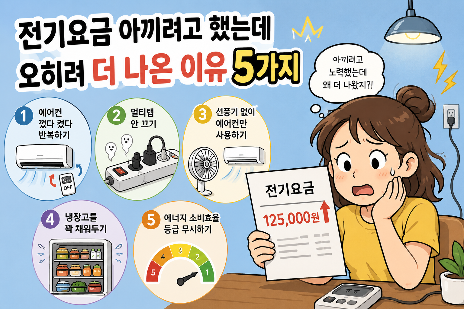 전기요금 아끼려고 했는데 오히려 더 나온 이유 5가지 ⚡