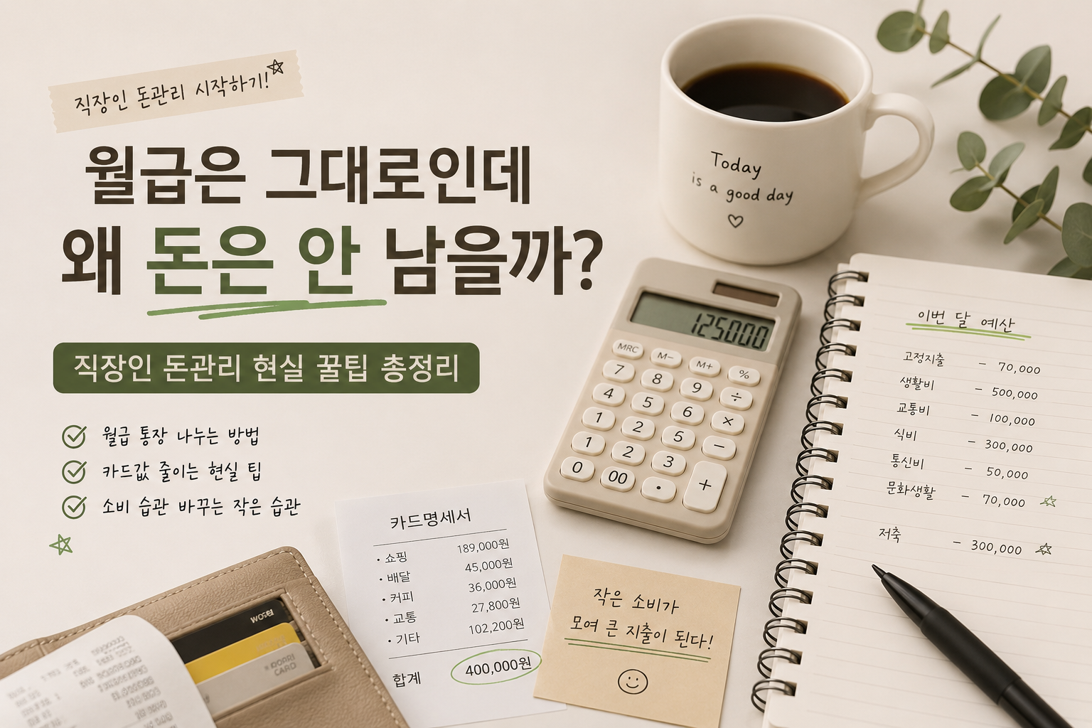 월급은 그대로인데 왜 돈은 안 남을까? 직장인 돈관리 현실 꿀팁 총정리
