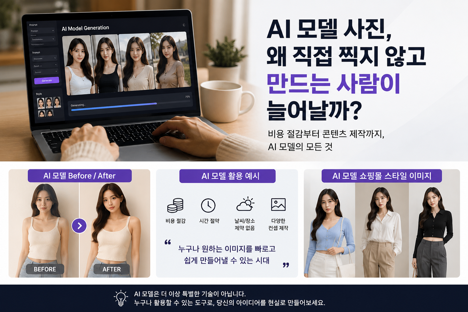 AI 모델 사진, 왜 직접 찍지 않고 만드는 사람이 늘어날까?