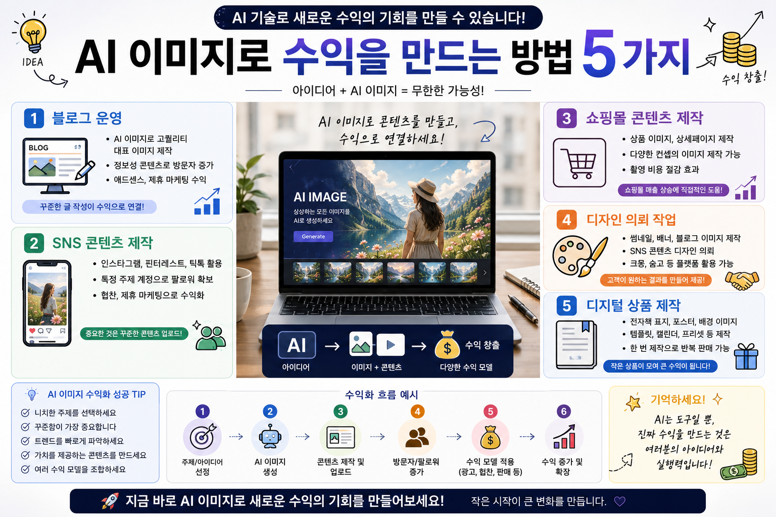 AI 이미지로 수익을 만들 수 있는 방법 5가지